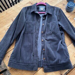 LL Bean women's corduroy shacket, navy, size small